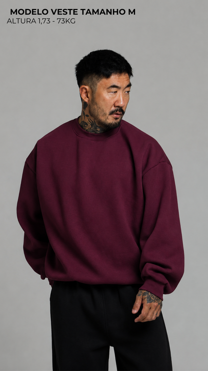 BLUSA DE MOLETOM MARSALA SEM TOUCA