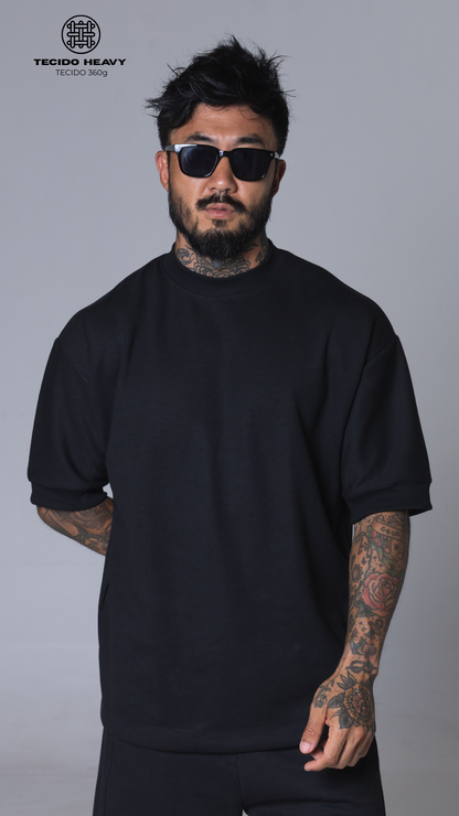 CAMISETA REGULAR FIT HEAVY PRETA