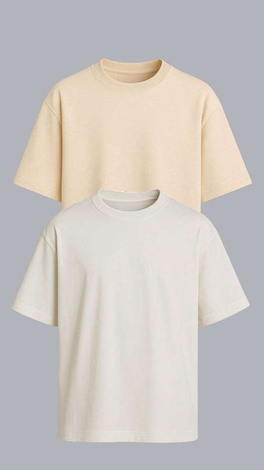 KIT 2 CAMISETAS OVERSIZED OFF WHITE E VANILLA