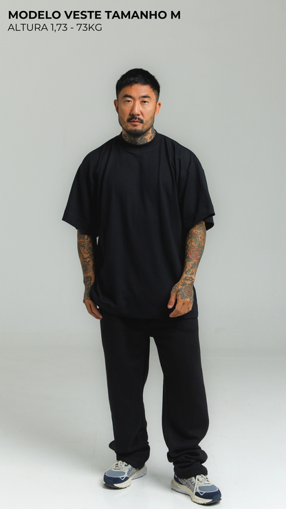 CONJUNTO CALÇA E CAMISETA OVERSIZED PRETO