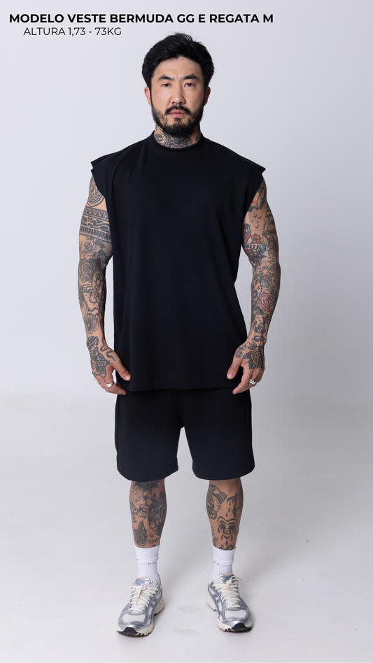 CONJUNTO REGATA MACHÃO PRETO LISO