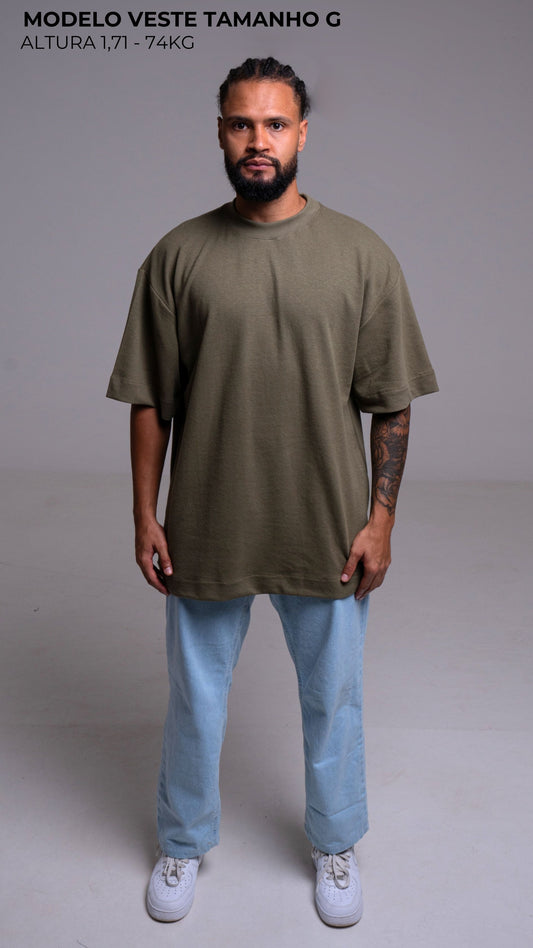 CAMISETA OVERSIZED VERDE AZEITONA