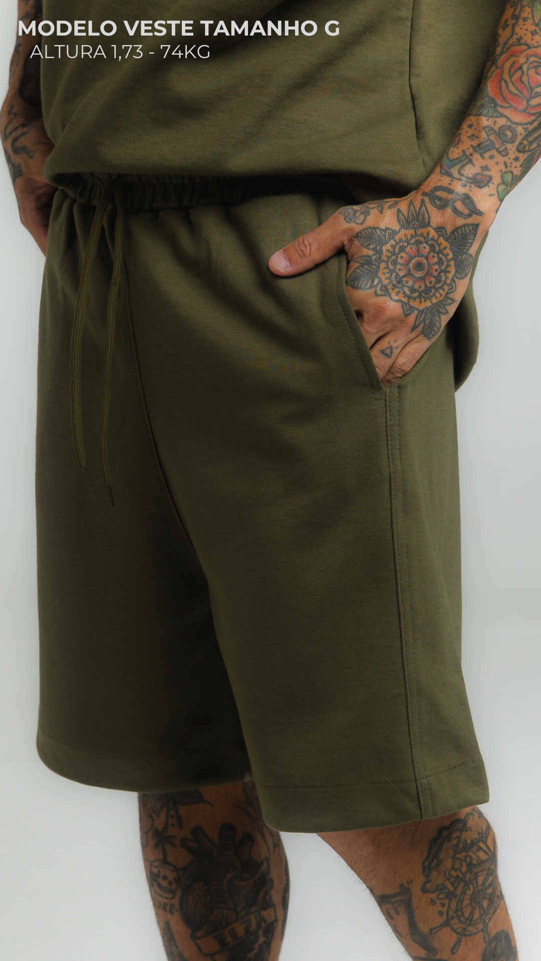 CONJUNTO REGATA MACHÃO VERDE AZEITONA LISO
