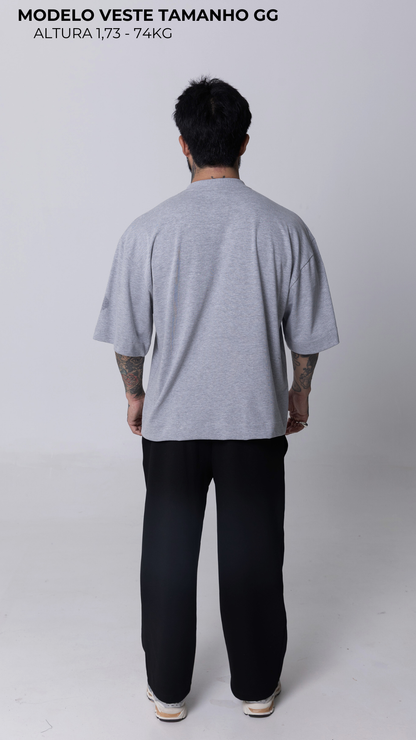 CAMISETA BOXY OVERSIZED CINZA MESCLA