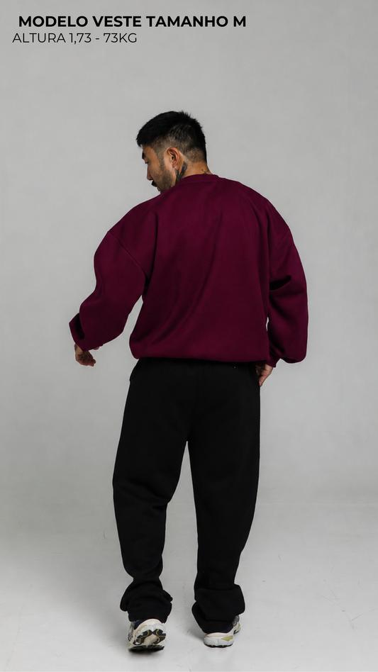 BLUSA DE MOLETOM MARSALA SEM TOUCA