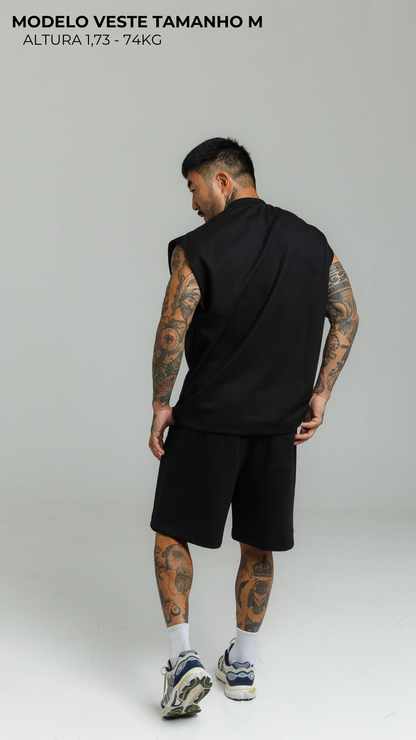CONJUNTO REGATA MACHÃO PRETO LISO