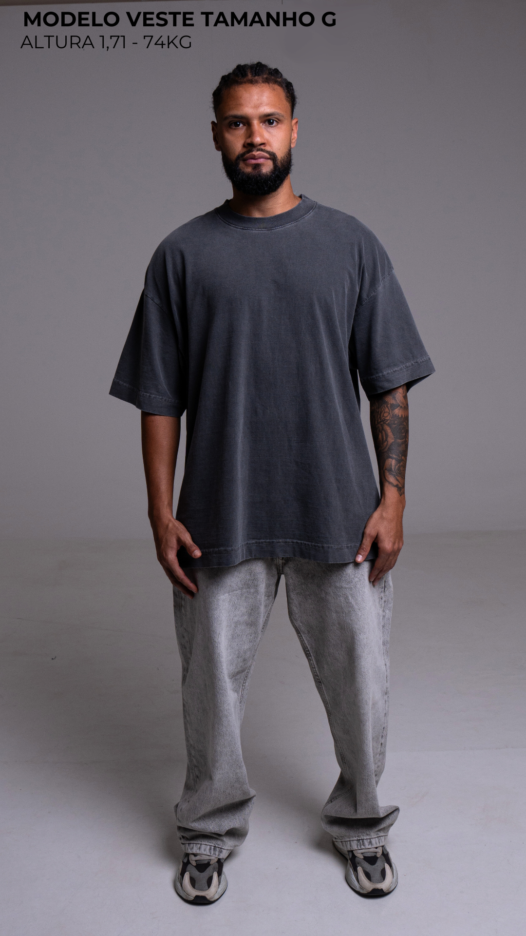CAMISETA OVERSIZED CINZA CHUMBO