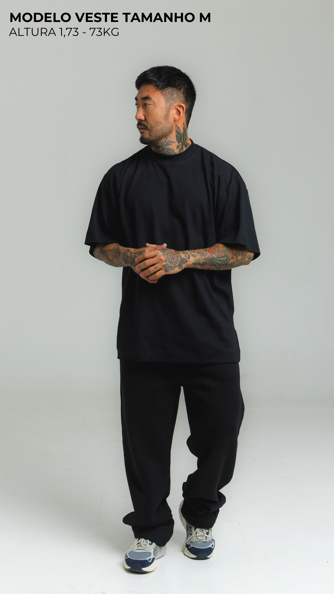 CONJUNTO CALÇA E CAMISETA OVERSIZED PRETO