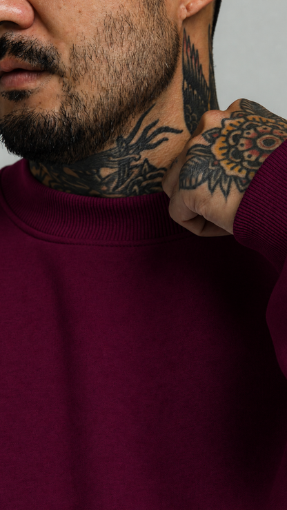 BLUSA DE MOLETOM MARSALA SEM TOUCA