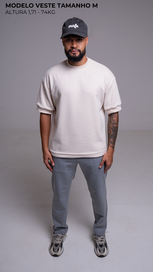 CAMISETA REGULAR FIT MANGA CURTA COR VANILLA