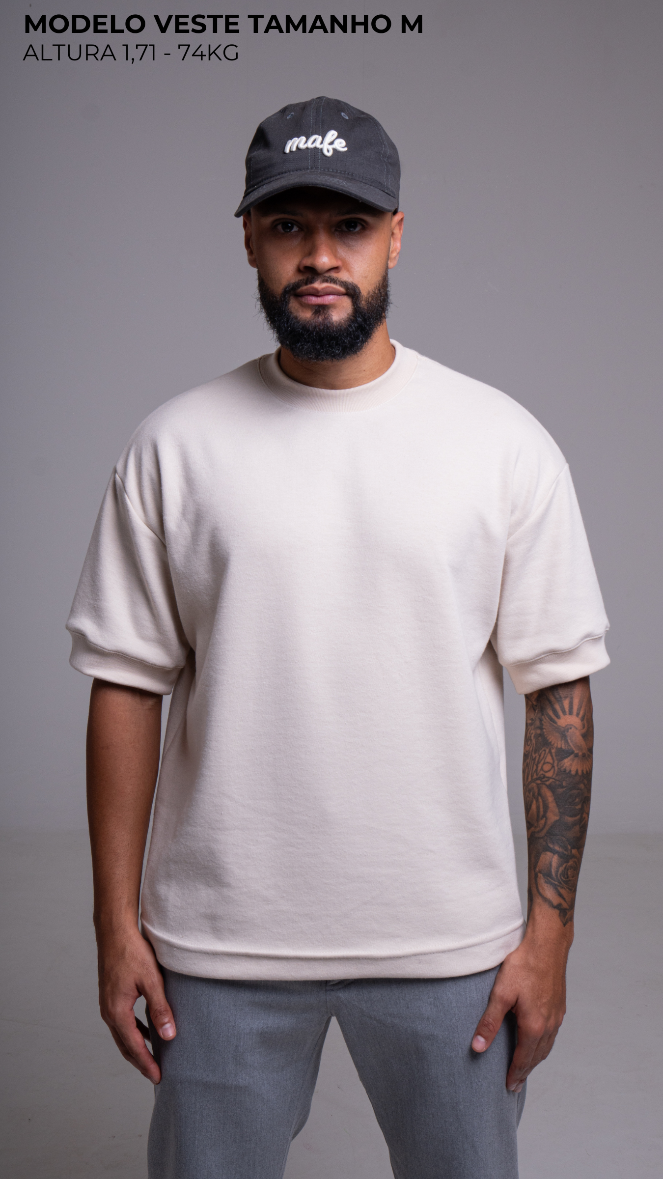CAMISETA REGULAR FIT MANGA CURTA COR VANILLA