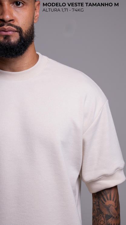 CAMISETA REGULAR FIT MANGA CURTA COR VANILLA