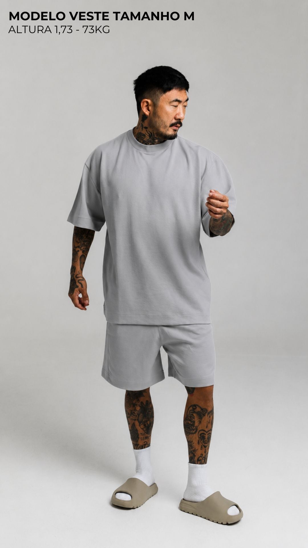 CAMISETA OVERSIZED CINZA GELATO