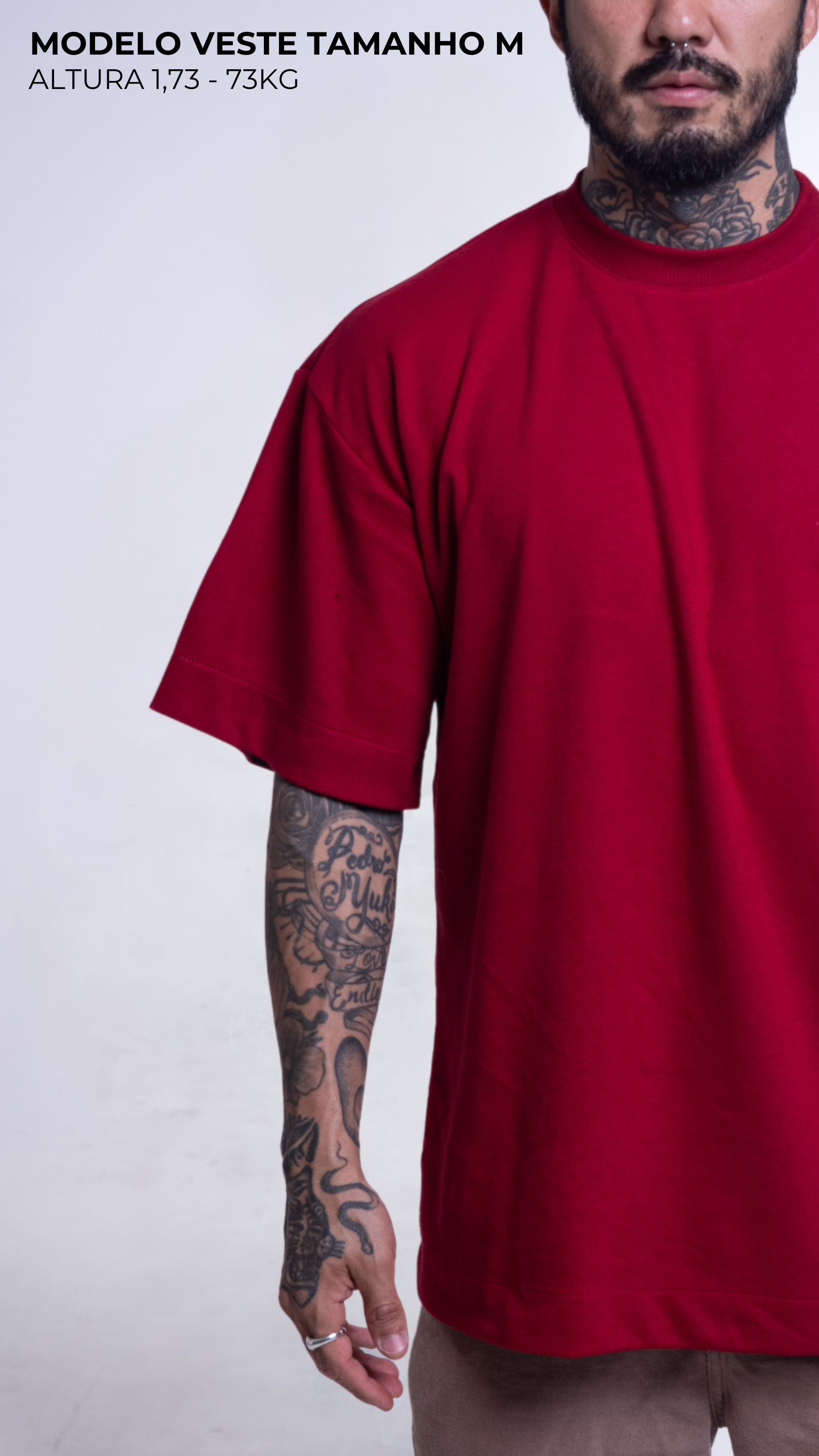 Camiseta Oversized Vermelho rubi