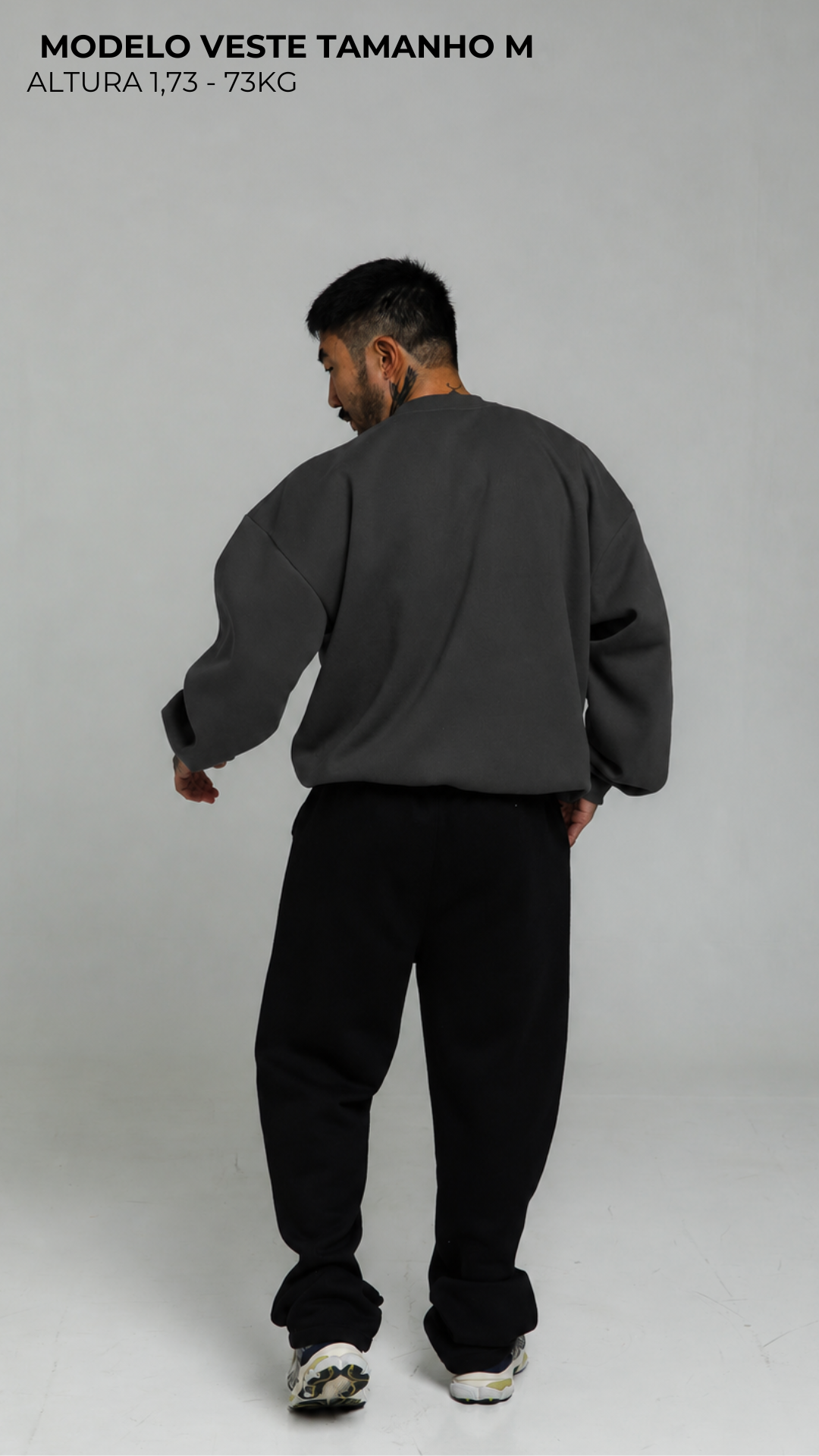 BLUSA DE MOLETOM CINZA ASFALTO SEM TOUCA
