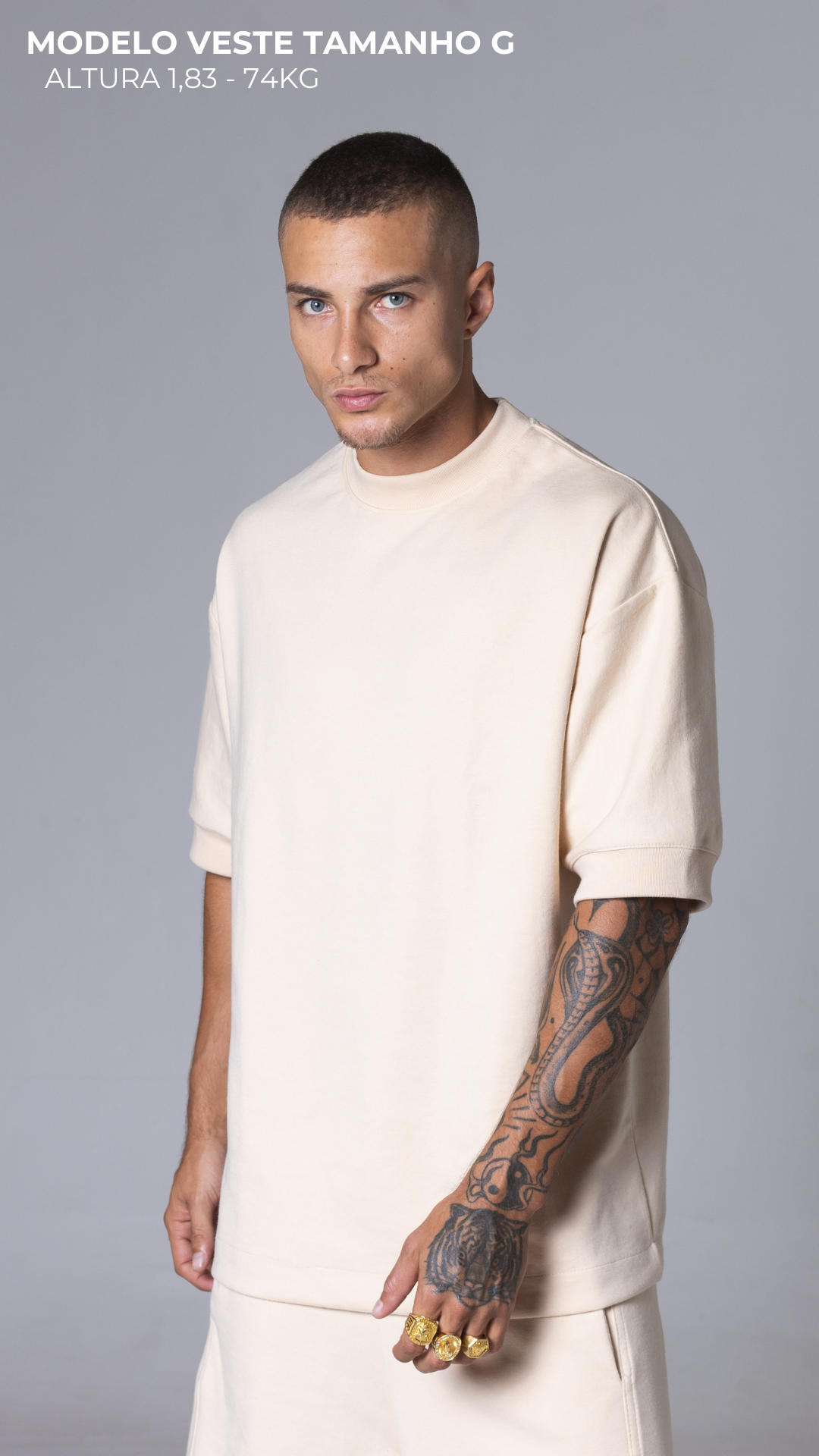 CONJUNTO MOLETOM REGULAR FIT CREAM