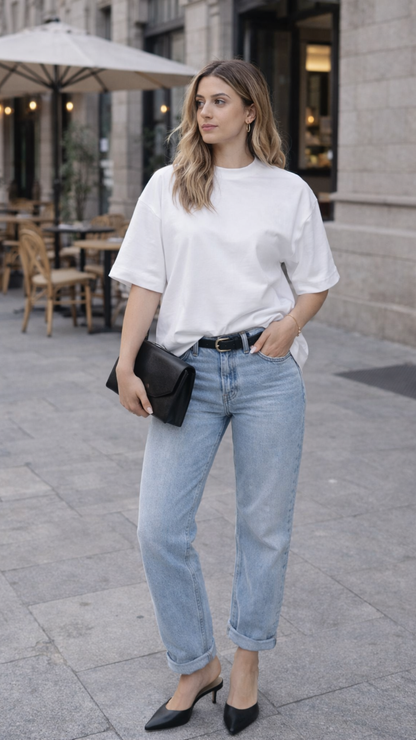 CAMISETA OVERSIZED FEMININA OFF WHITE