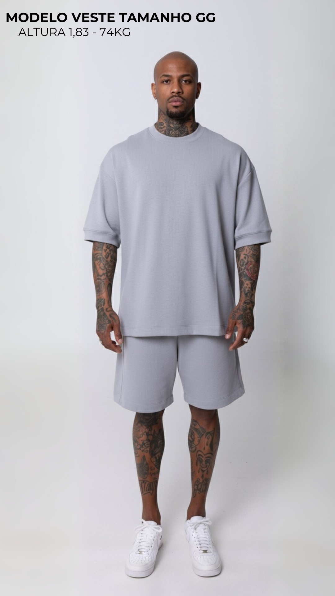 CONJUNTO REGULAR FIT CINZA GELATO