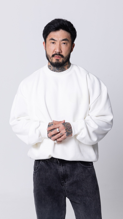 BLUSA DE MOLETOM OFF WHITE