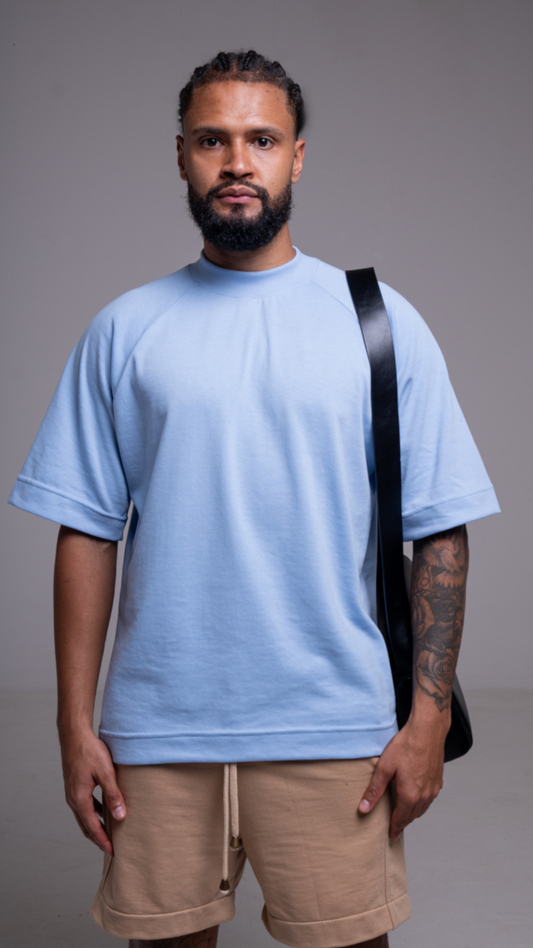 CAMISETA OVERSIZED RAGLAN AZUL GELATO