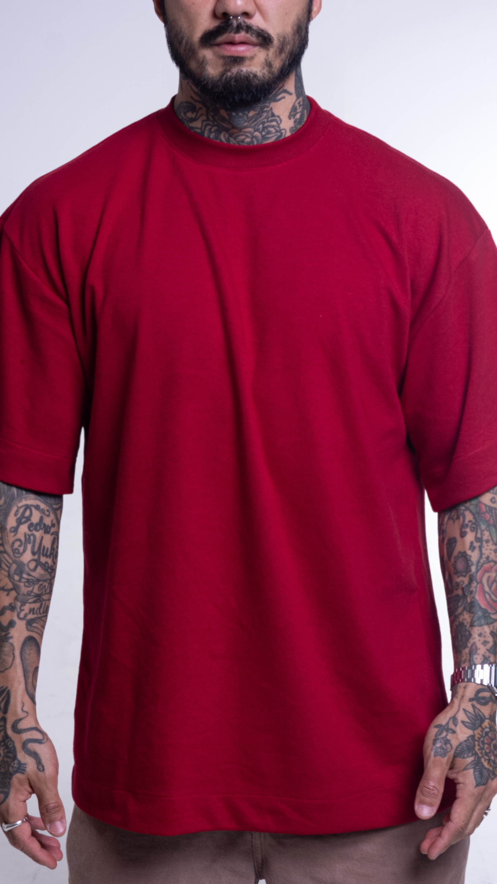 Camiseta Oversized Vermelho rubi