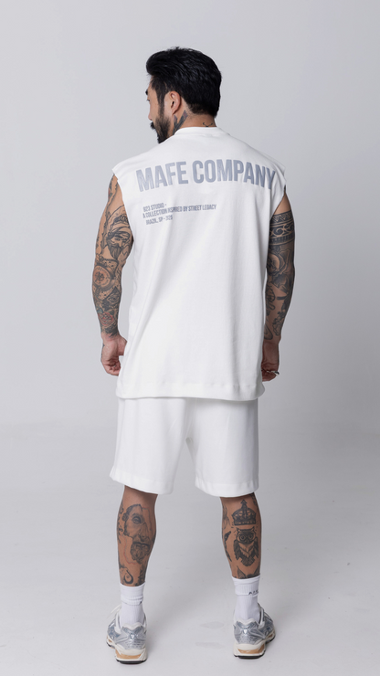BERMUDA MOLETOM LISA OFF WHITE COM ELASTICO
