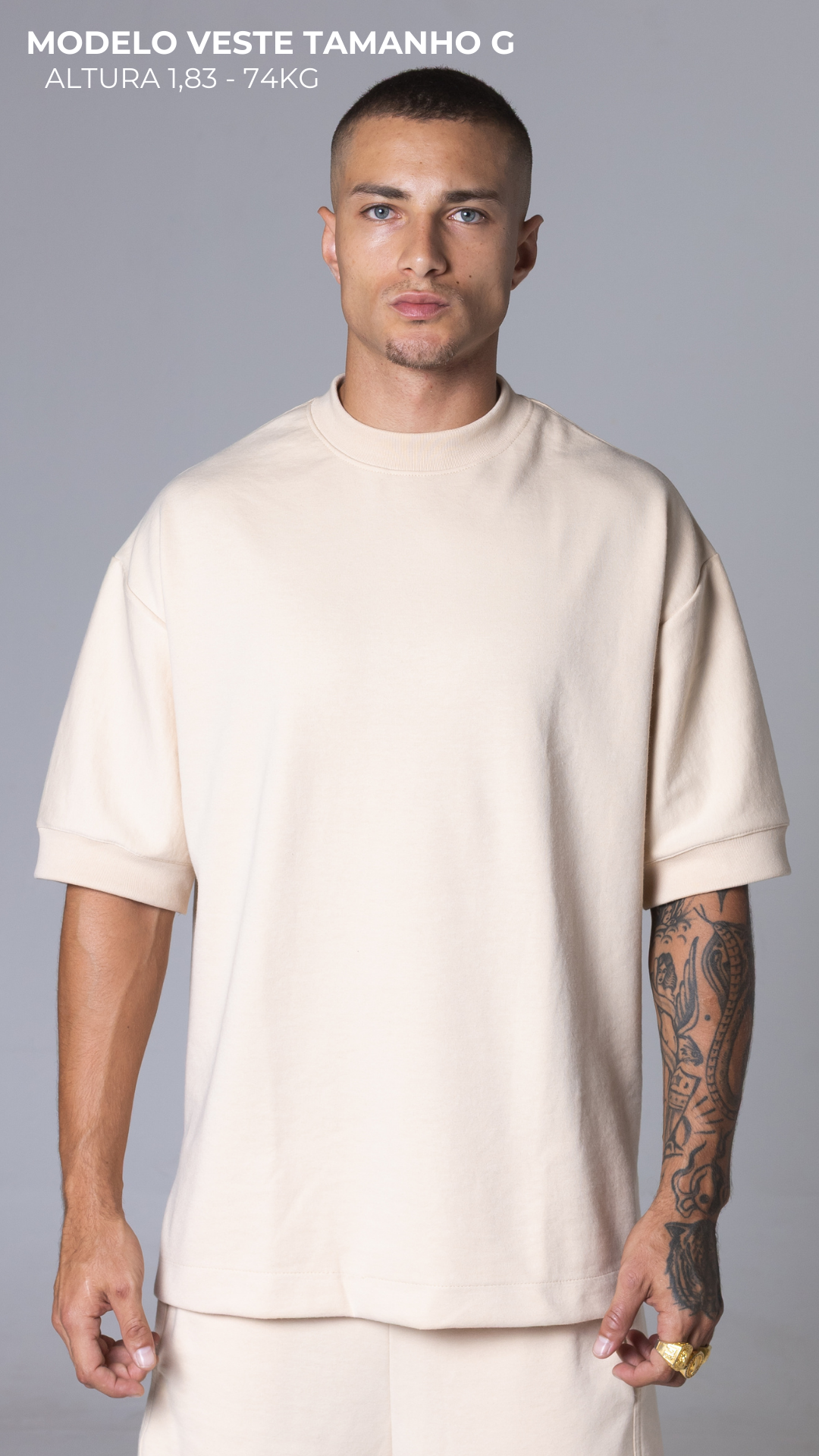 CONJUNTO MOLETOM REGULAR FIT CREAM