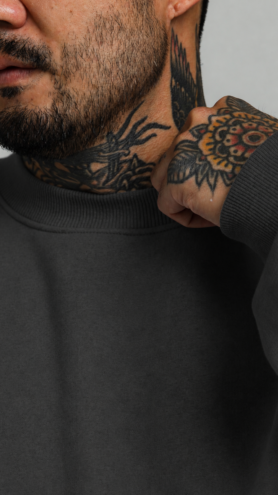 BLUSA DE MOLETOM CINZA ASFALTO SEM TOUCA