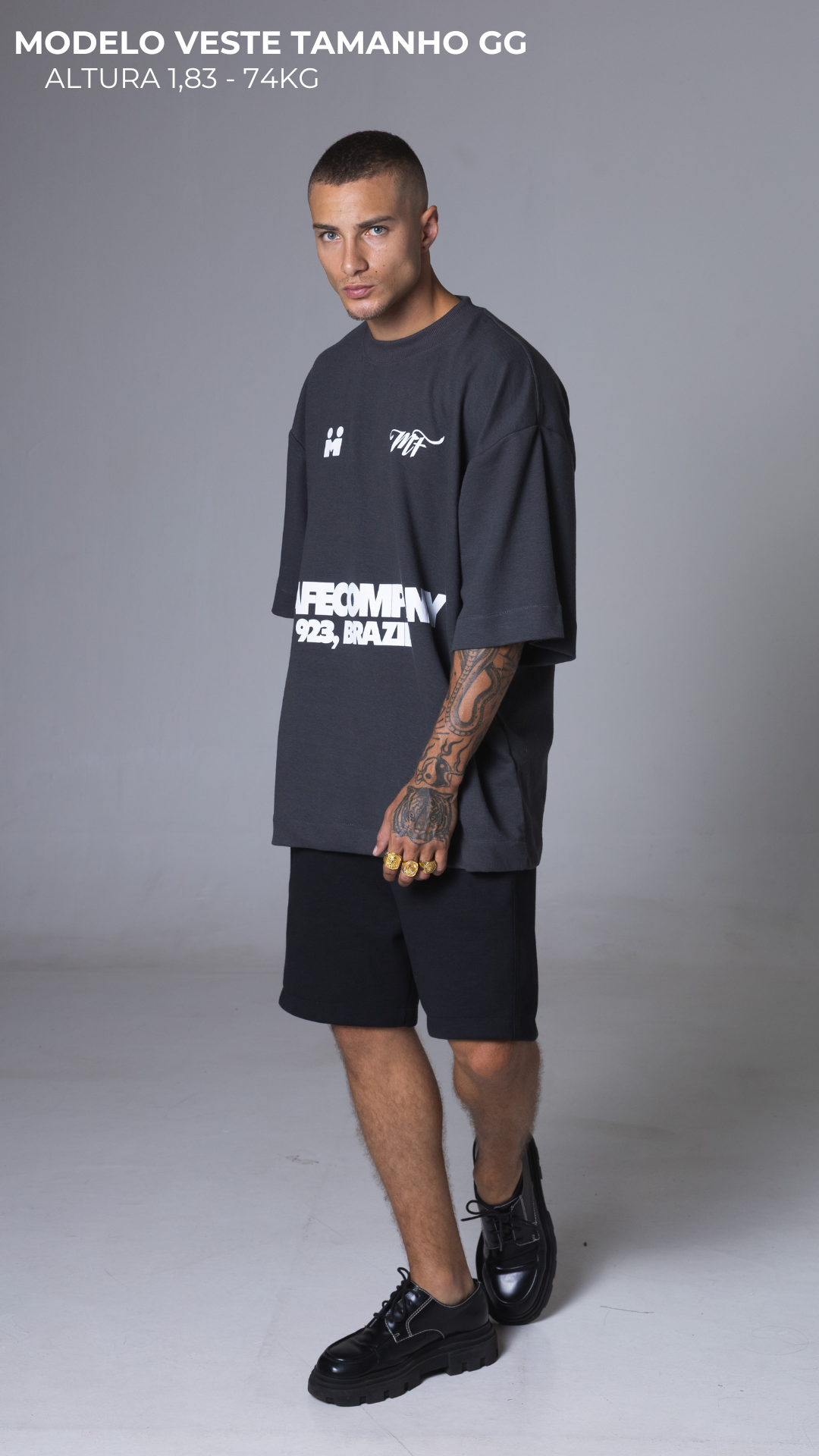 CAMISETA OVERSIZED SPORTCORE CINZA ASFALTO