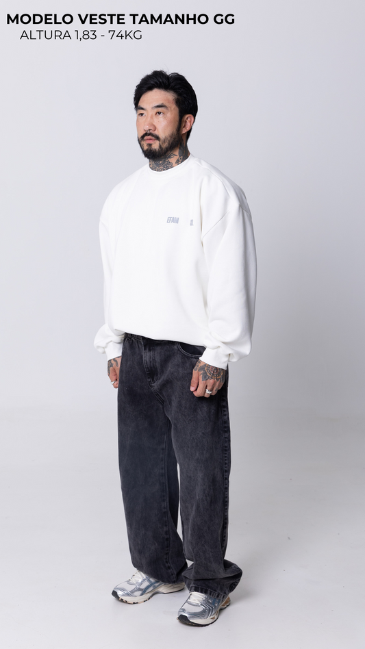 BLUSA DE MOLETOM OFF WHITE STREET LEGACY