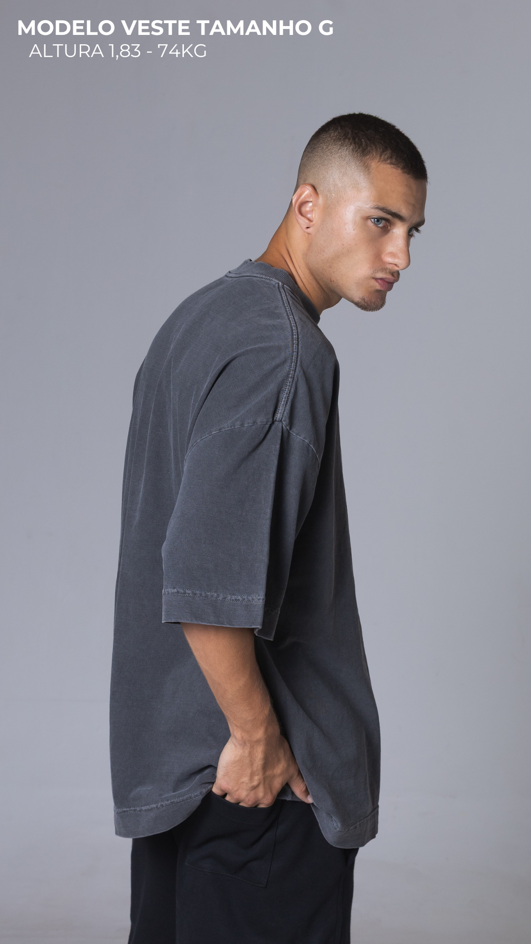 CONJUNTO OVERSIZED CINZA CHUMBO E PRETO