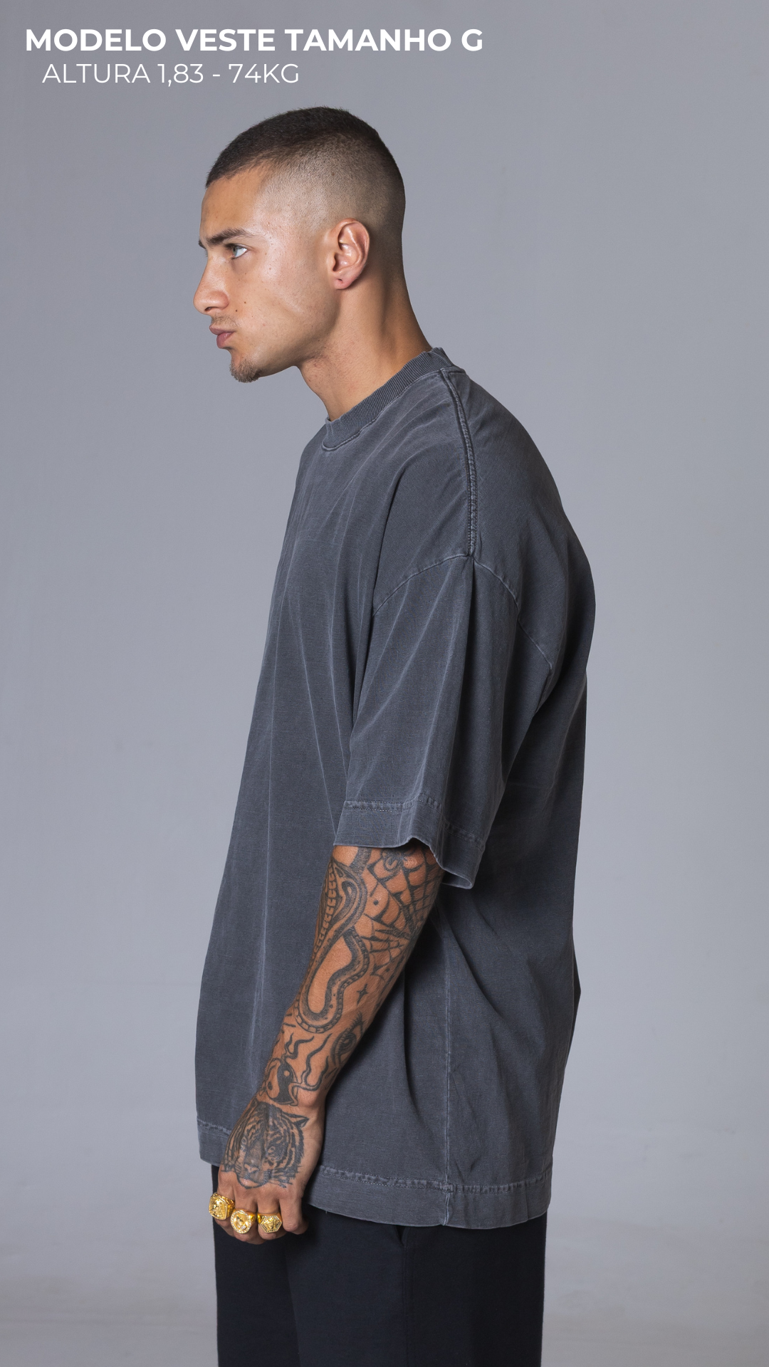 CONJUNTO OVERSIZED CINZA CHUMBO E PRETO