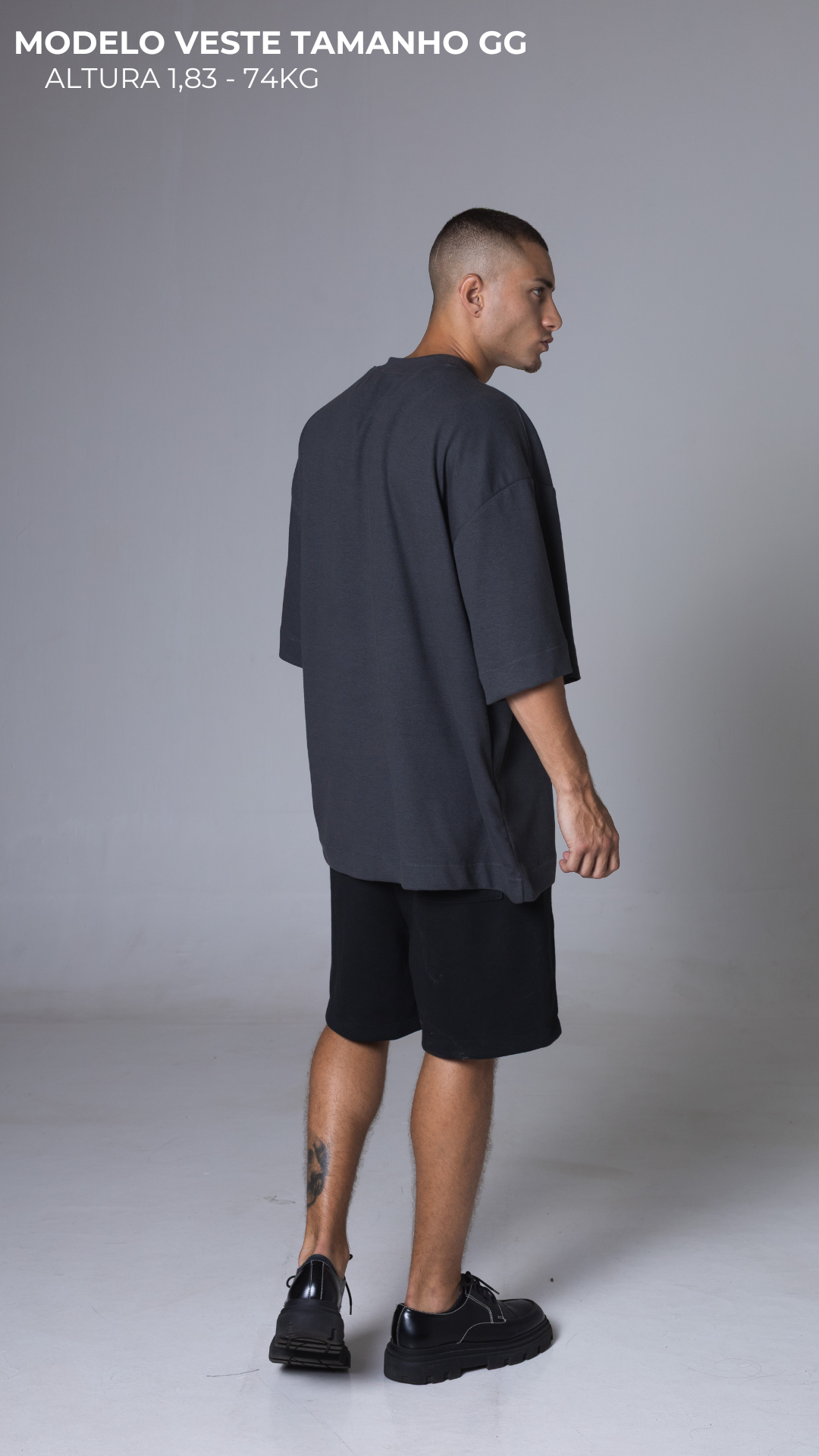 CAMISETA OVERSIZED SPORTCORE CINZA ASFALTO