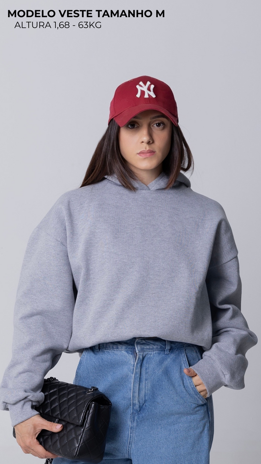 BLUSA DE MOLETOM CINZA MESCLA