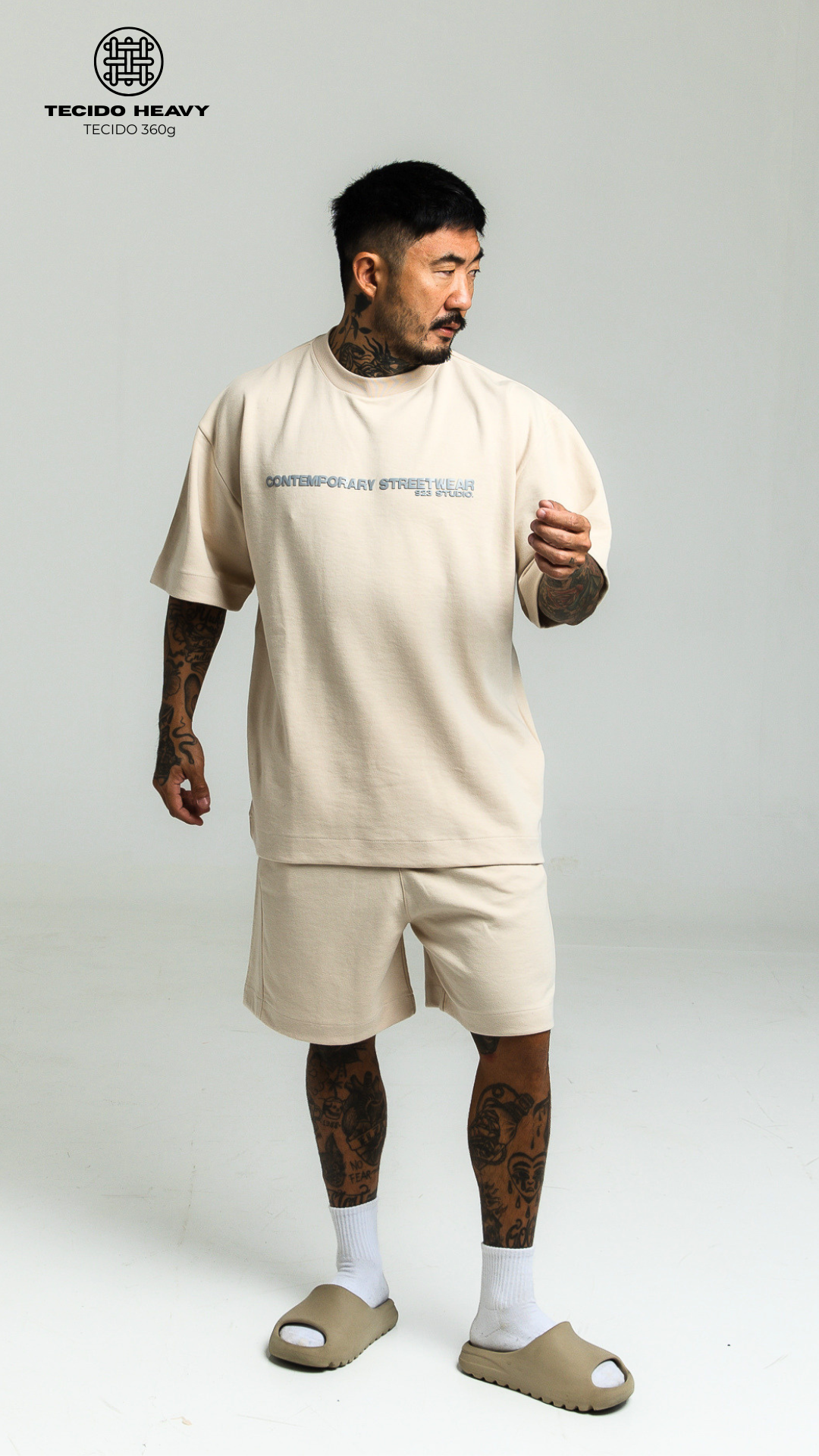 CONJUNTO OVERSIZED HEAVY EDITION — CREAM COMTEMPORARY
