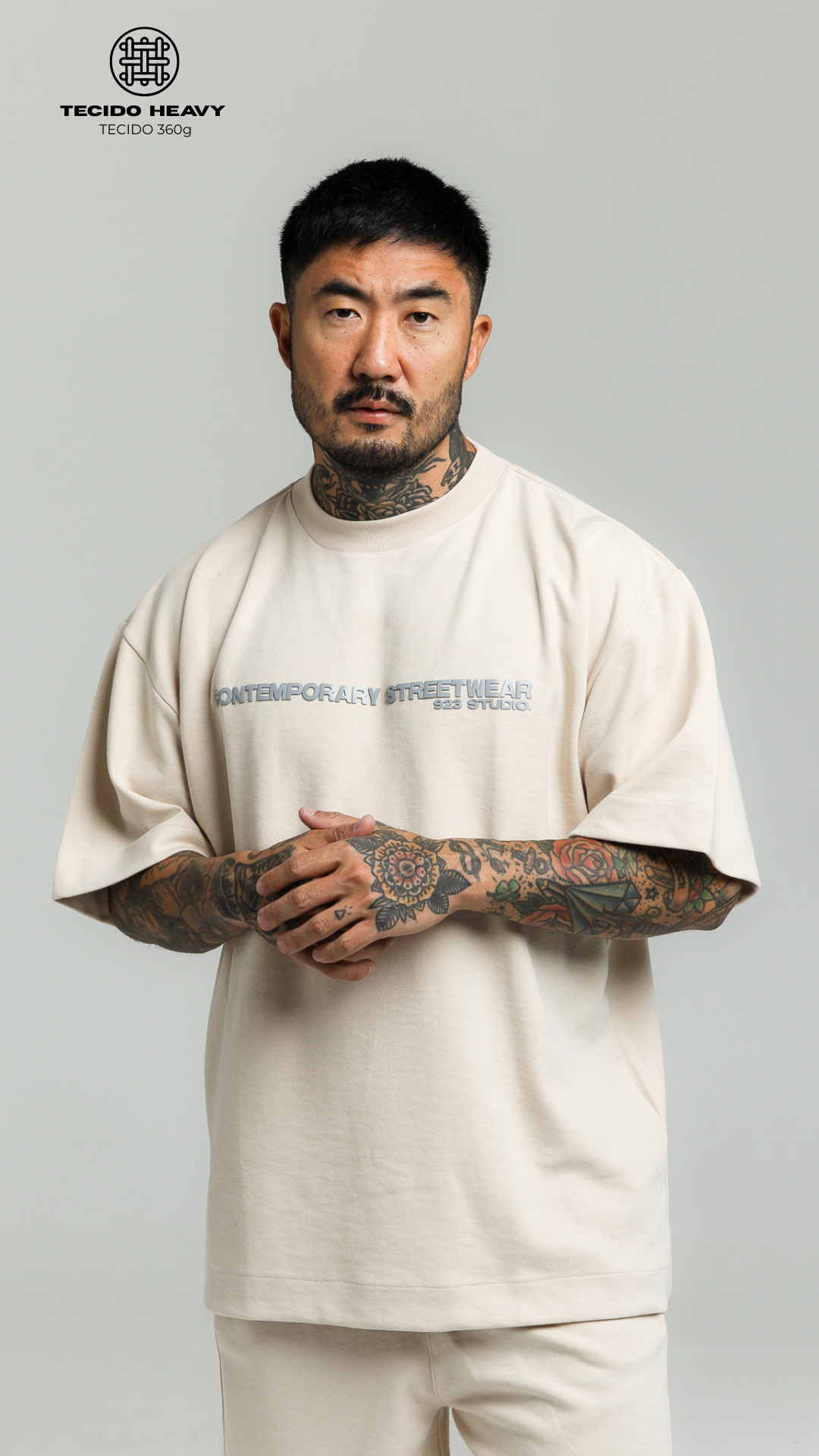 CAMISETA OVERSIZED HEAVY EDITION — CREAM CONTEMPORARY