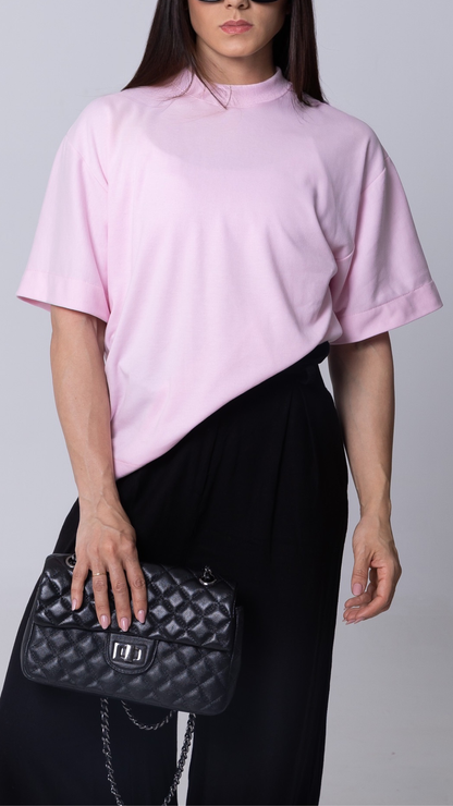 CAMISETA OVERSIZED FEMININA ROSA