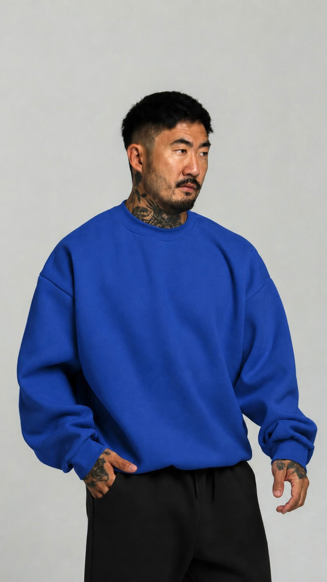 BLUSA DE MOLETOM AZUL BIC SEM TOUCA