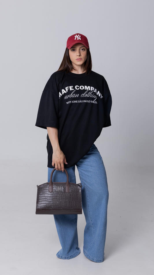 CAMISETA OVERSIZED MOLETOM PRETA URBAN CLOTHING
