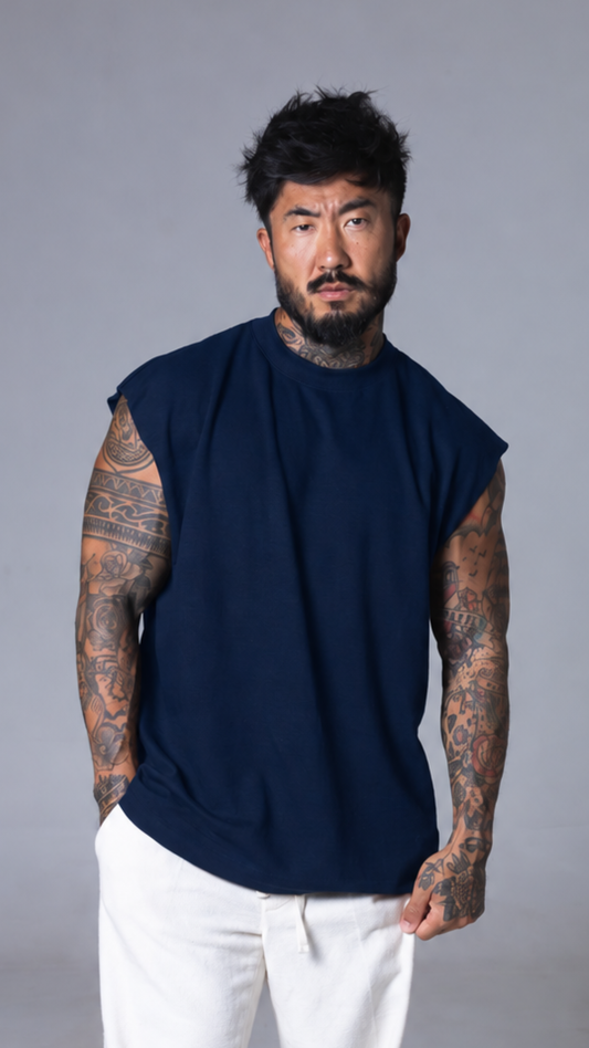 REGATA MASCULINA MACHÃO AZUL NAVAL