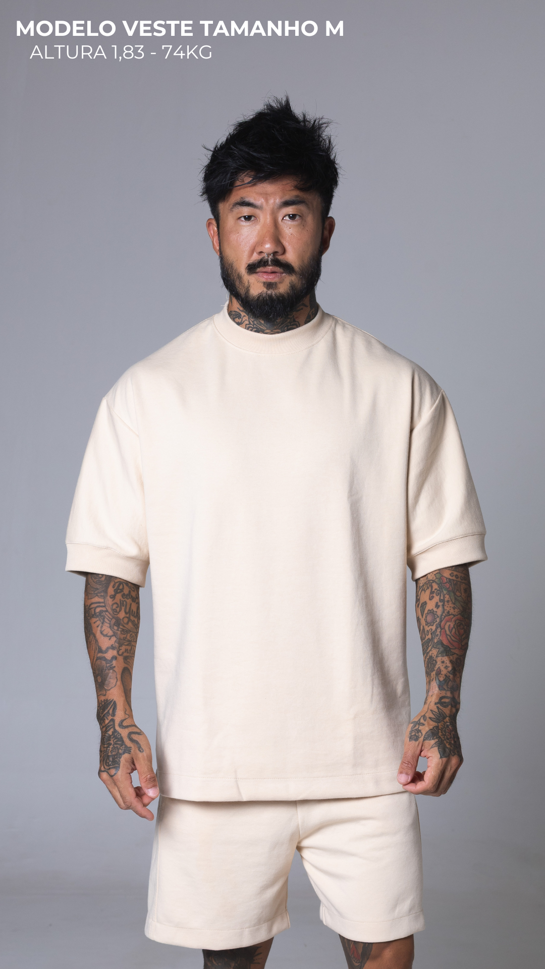 CAMISETA REGULAR FIT CREAM