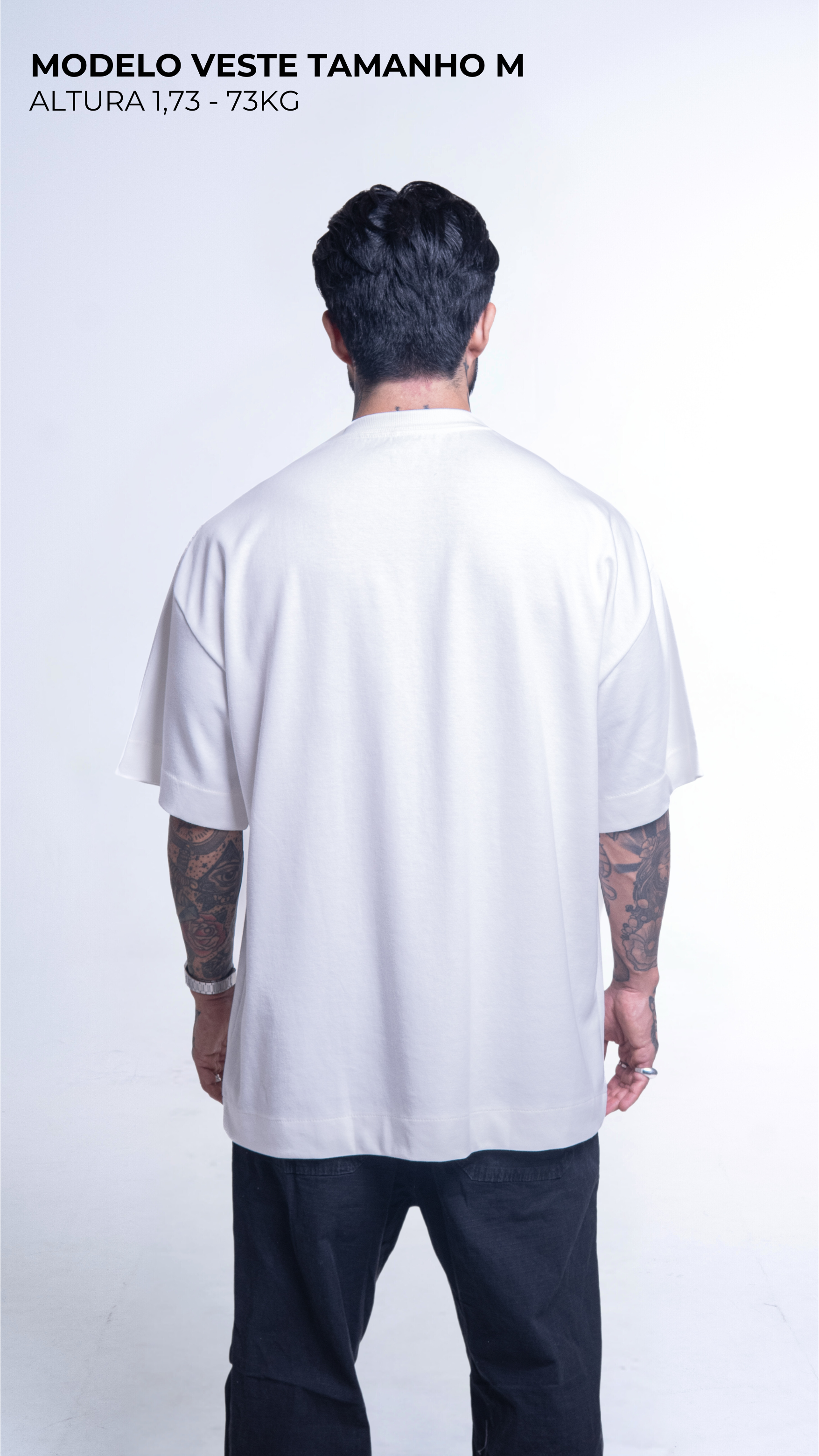 KIT 3 CAMISETAS  OVERSIZED  MASCULINAS OFF WHITE