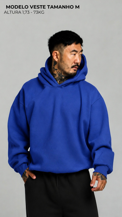 BLUSA DE MOLETOM AZUL BIC COM TOUCA