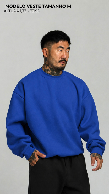 BLUSA DE MOLETOM AZUL BIC SEM TOUCA