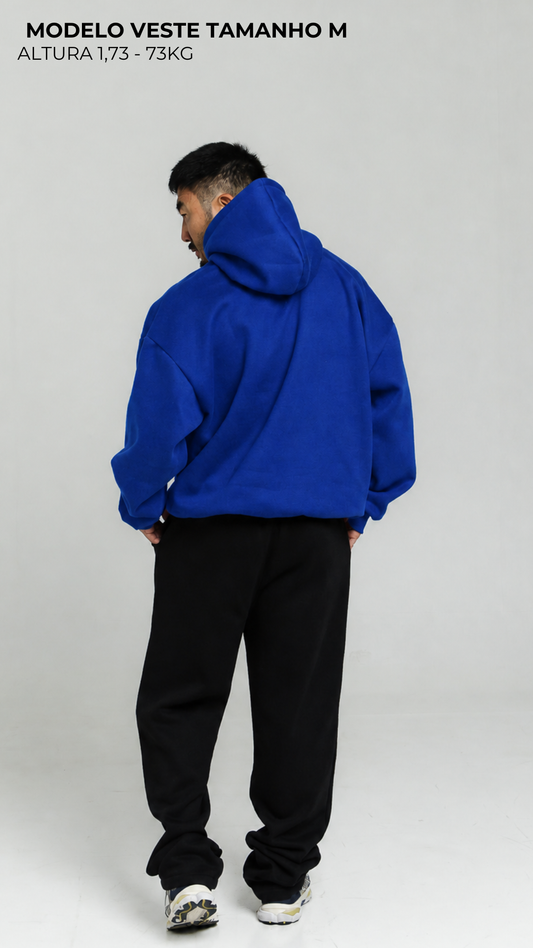 BLUSA DE MOLETOM AZUL BIC COM TOUCA