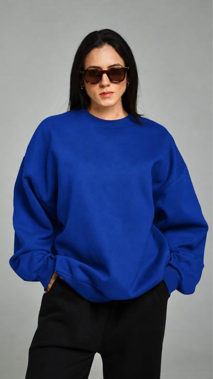BLUSA DE MOLETOM FEMININA AZUL BIC SEM TOUCA
