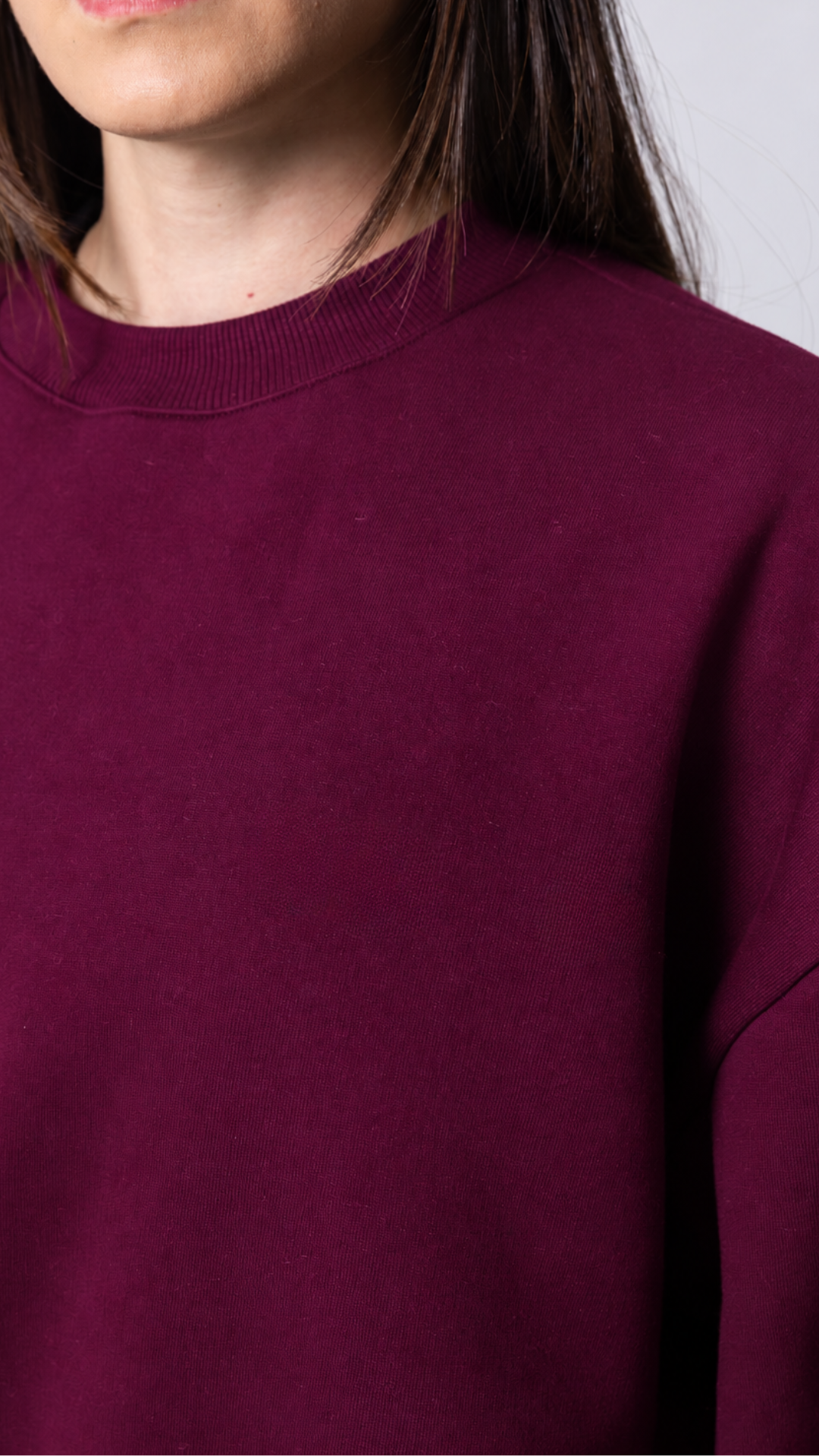 BLUSA DE MOLETOM FEMININA MARSALA SEM TOUCA
