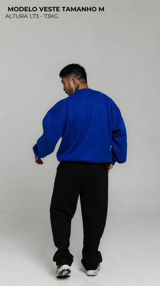 BLUSA DE MOLETOM AZUL BIC SEM TOUCA
