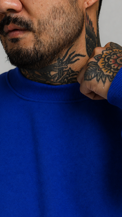 BLUSA DE MOLETOM AZUL BIC SEM TOUCA