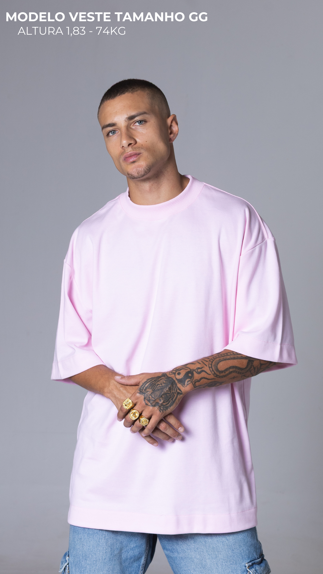 CAMISETA OVERSIZED MASCULINA ROSA
